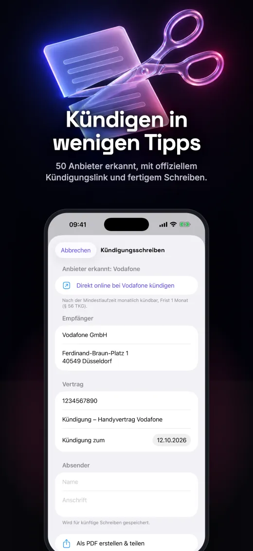 Kündigen in wenigen Tipps: 50 Anbieter mit offiziellem Kündigungslink